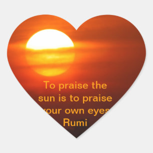 Rumi Plaat de zon op Hart Sticker