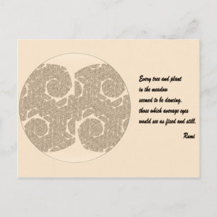 Rumi Quote Briefkaart. Boom Mandala-ontwerp Briefkaart