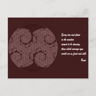 Rumi Quote Briefkaart. Tree Mandala Design Briefkaart