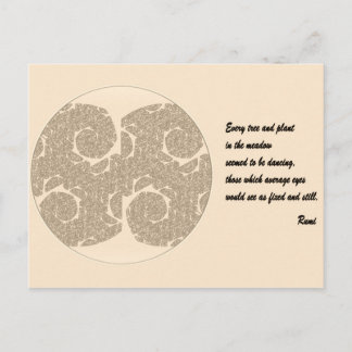 Rumi Quote Briefkaart. Tree Mandala Design Briefkaart