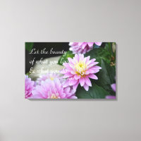 Rumi Quote Dahlia Canvas Print