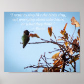 Rumi Quote met Hummingbird Poster (Voorkant)