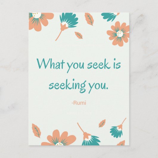 Rumi Seeking Quote Briefkaart (Voorkant)