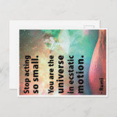 Rumi - Stop met zo klein werken Briefkaart (Voorkant / Achterkant)