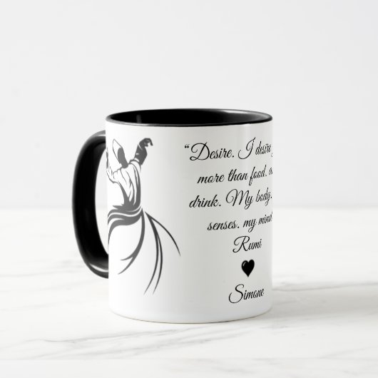 Rumi Valentine Vous aimez poésie Mug populaire (Devant gauche)
