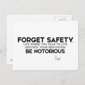 Rumi: Vergeet veiligheid, wees berucht Briefkaart (Voorkant / Achterkant)