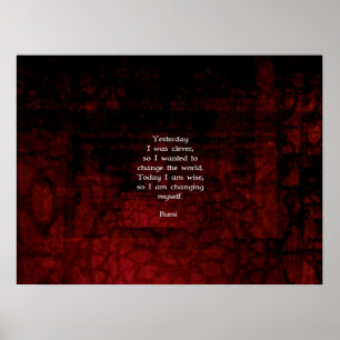 Rumi Wisdom citeert over verandering en openheid Poster
