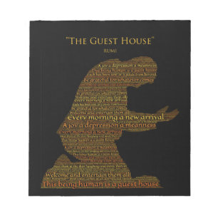 Rumi's Tegel "The Guest House" gedicht Notitieblok