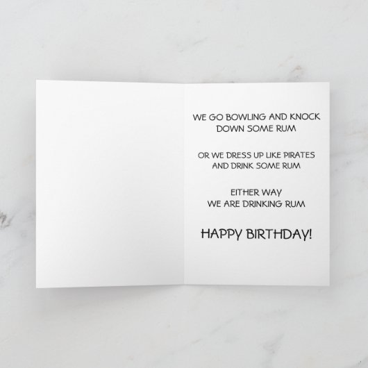 RUMLIEFHEBBERS  DRANK ALCOHOLVERJAARDAG KAART (Binnen)