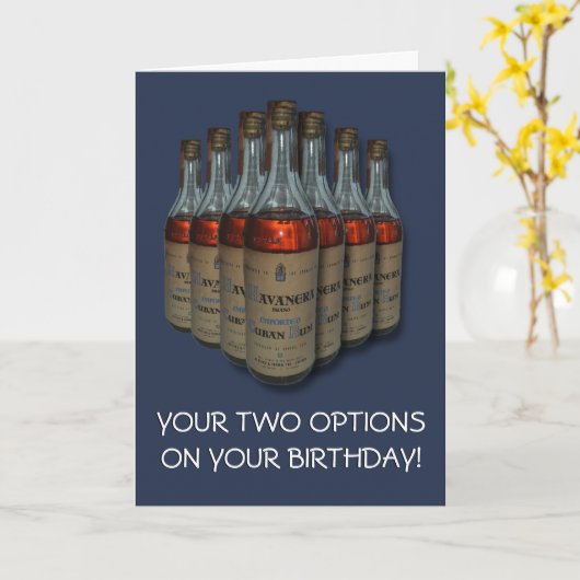 RUMLIEFHEBBERS  DRANK ALCOHOLVERJAARDAG KAART (Gele Bloem)