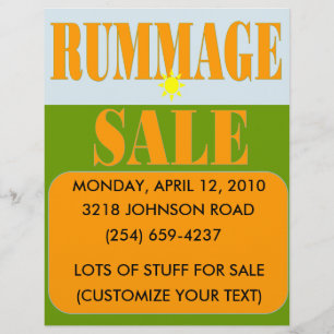 RUMMAGE VERKOOPSIGN/FLYER FLYER