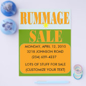 RUMMAGE VERKOOPSIGN/FLYER FLYER (Enkel)