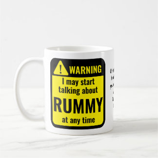 Rummy Funny Personalized Warning Koffiemok