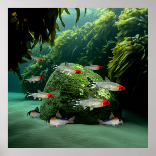Rummynose Tetras Corydoras Aquarium Vis Poster