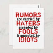 RUMORS - Vérisme de carte postale / Philosophie (Devant / Derrière)