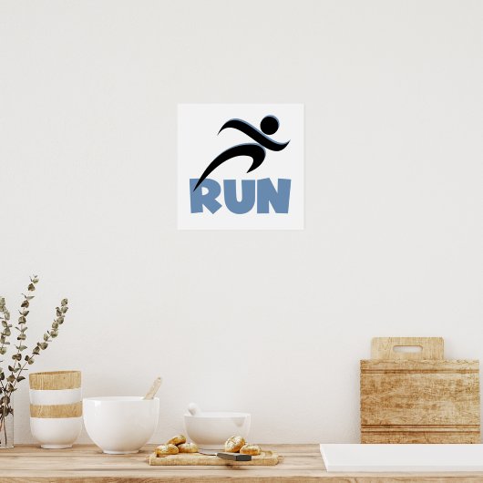 RUN Blue Poster (Keuken)