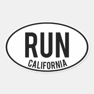RUN california Ovale Sticker