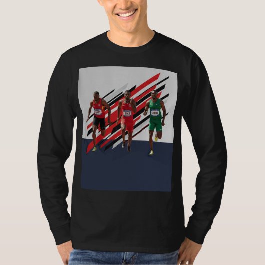 Run fast. Dream big. Finish strong T-shirt (Voorkant)