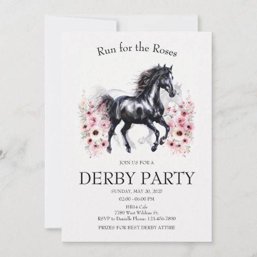 Run for the Roses Derby Party Invitation Elegant H (Devant)