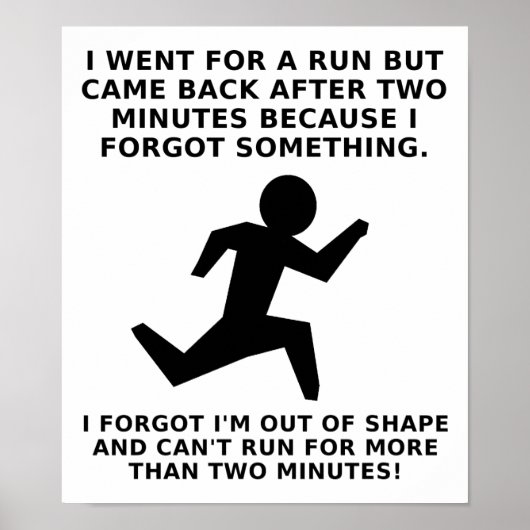 Run For Two Minutes Drôle Poster (Devant)