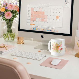 Run for Your Life - Elegante Motivatie quote Koffiemok