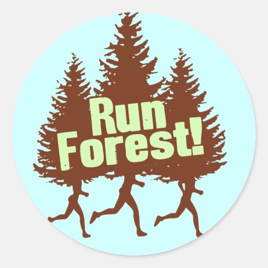 Run Forest Ronde Sticker (Voorkant)