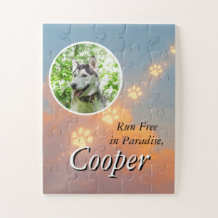 Run Free in Paradise Dog Tribute met Paw Prints Legpuzzel