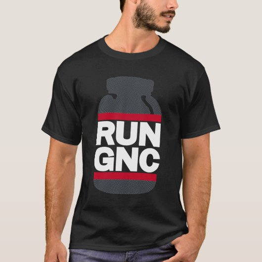 RUN GNC op Black Essential T-shirt (Voorkant)