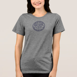 Run Hard. Eat Cake. - Cake by the Lake 2026 DkGrey Tri-Blend Shirt