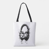 RUN Headphones Street Art Sticker Draagtas (Achterkant)