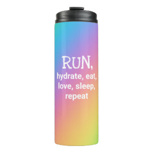RUN, Hydrate, Eat, Liefde.. Thermische getumbler Thermosbeker