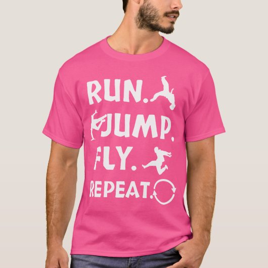 Run Jump Fly Parkour Gift Shirt Freerunning (Voorkant)