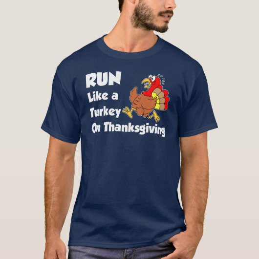 Run Like Turkey op Thanksgiving (ON DARK) T-shirt (Voorkant)