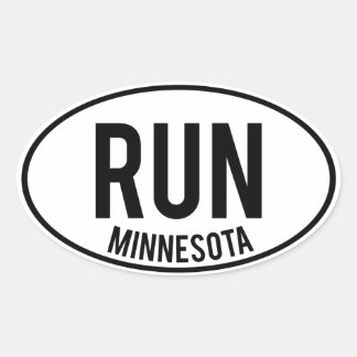 RUN, Minnesota Ovale Sticker