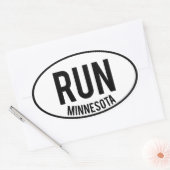 RUN, Minnesota Ovale Sticker (Envelop)