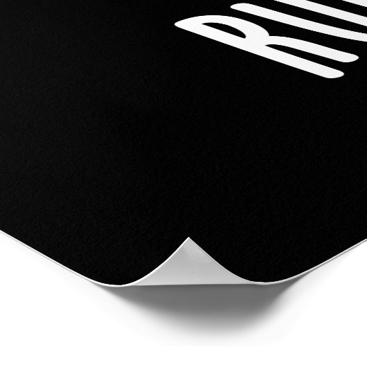 Run N Raisin Grappig Eetpun Donkere Achtergrond Poster (Hoek)