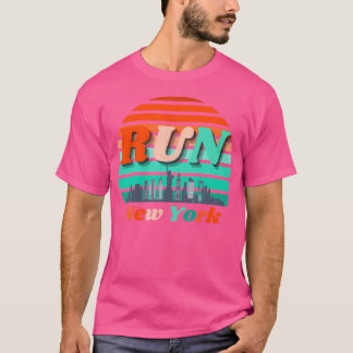 Run New York Sunrise City Silhouette Celebrate Run T-shirt
