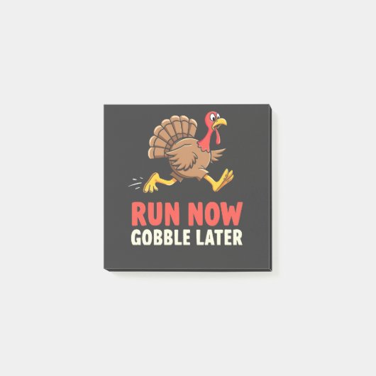 Run Now Gobble Later Turkije Runner Marathon Post-it® Notes (Voorkant)