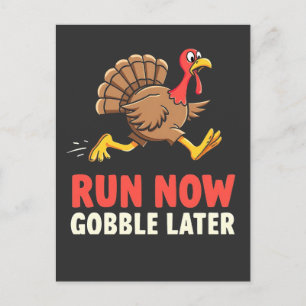 Run Now Gobble Later Turkije Runner Marathon Uitnodiging Briefkaart