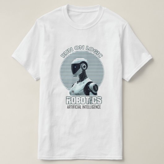 Run On Logic | T-Shirt Robot Humanoïde Moderne d'I (Design devant)