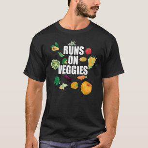 Run op veggies Veganistische vegetarische loper Ve T-shirt
