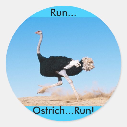 Run Ostrich Run Sticker (Voorkant)