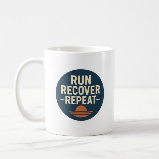 Run. Recover. Repeat. – Running Lifestyle Mug (Gauche)
