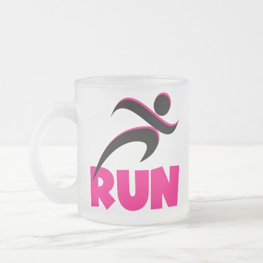 RUN Roze Matglas Koffiemok (Links)