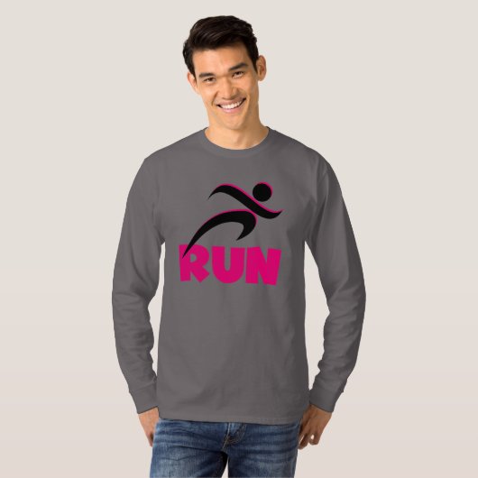 RUN Roze T-shirt (Voorkant volledig)