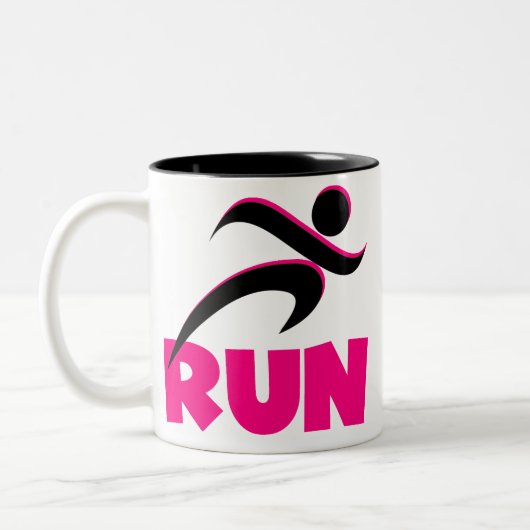 RUN Roze Tweekleurige Koffiemok (Links)