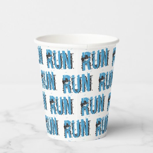 RUN Runner - Typografische Papieren kopjes Papieren Bekers (Rechts)