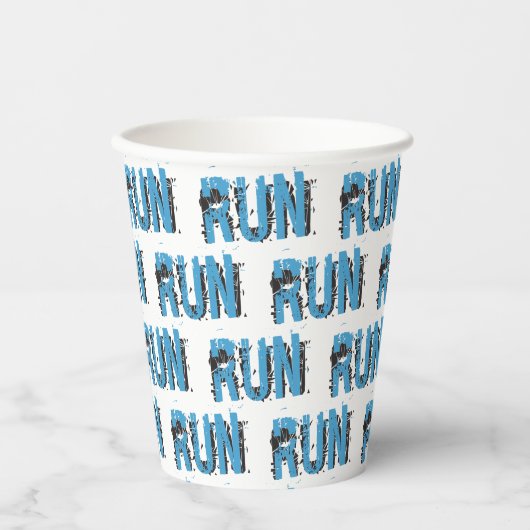 RUN Runner - Typografische Papieren kopjes Papieren Bekers (Voorkant)