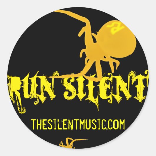 Run Silent Round Sticker (Voorkant)