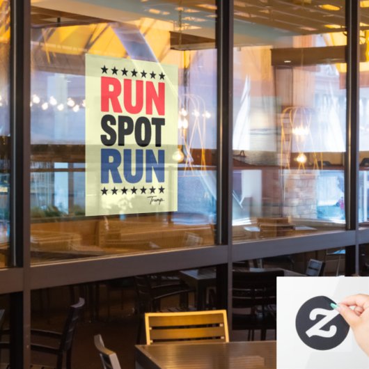 Run Spot Run Trump 2024 Raamsticker (Restaurant Raam)
